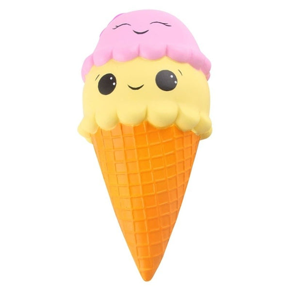 Soft Cute Squishy Ice Cream Cone Keychain Charm